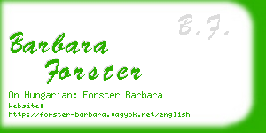 barbara forster business card